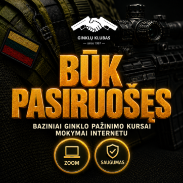Būk pasiruošęs – baziniai ginklo pažinimo kursai internetu, Zoom ir saugumas